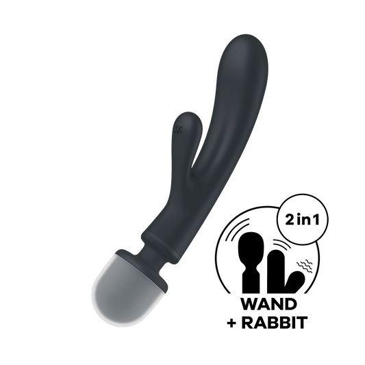 Triple lover Rabbit et Wand Noir · Satisfyer