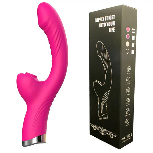 Vibrateur courbe rose avec boîte.