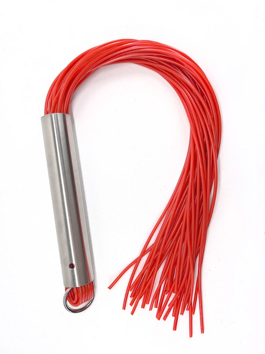 Martinet homme rouge manche métal lanières en PVC