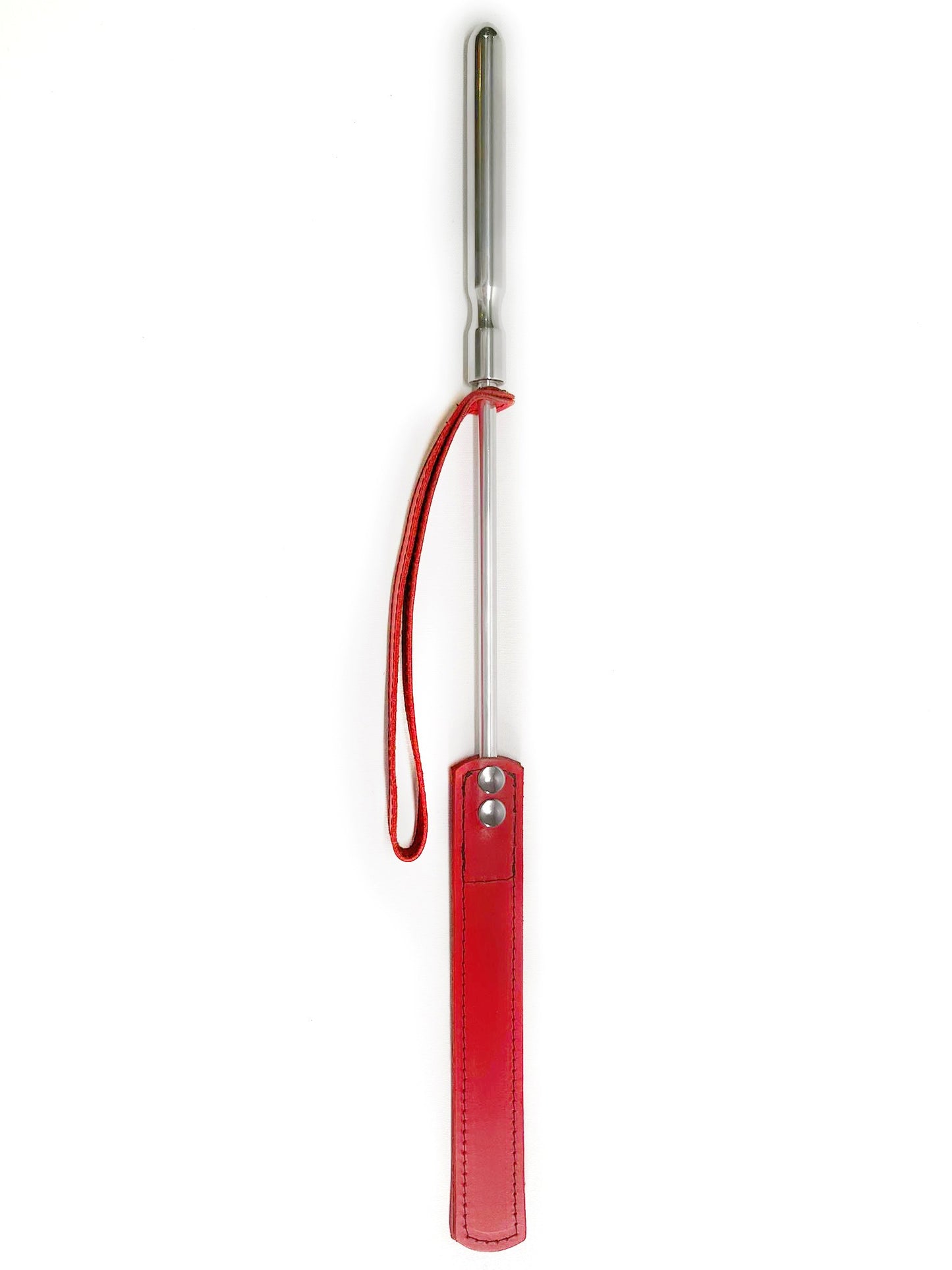 Cravache Métal Courte mèche Longue Rouge