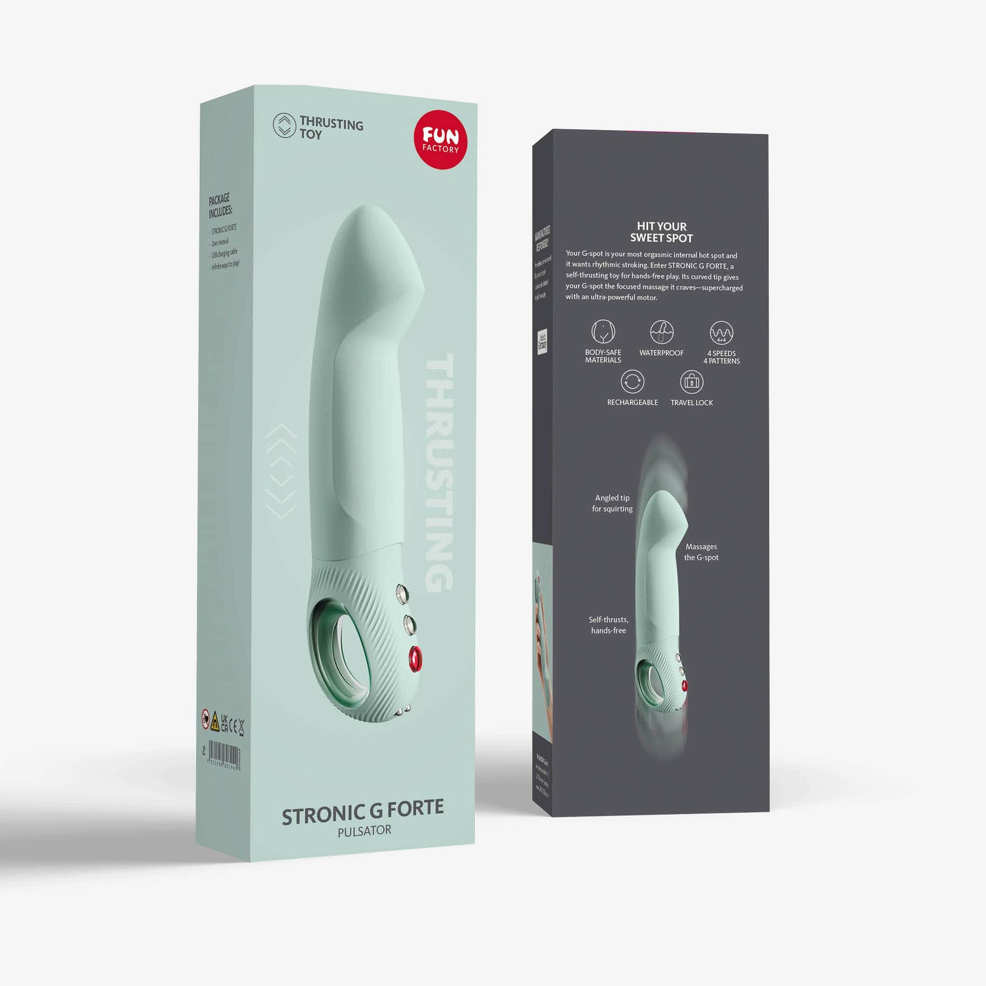 Stronic G Forte pulsateur point G - Vert Sage - Fun Factory - Vibromasseur disponible chez LollyDoll, pas cher