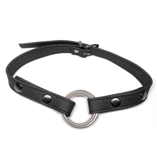 Baillon Anneau cuir noir