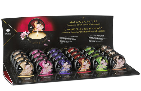 Présentoire mini bougies de massage 24 unités