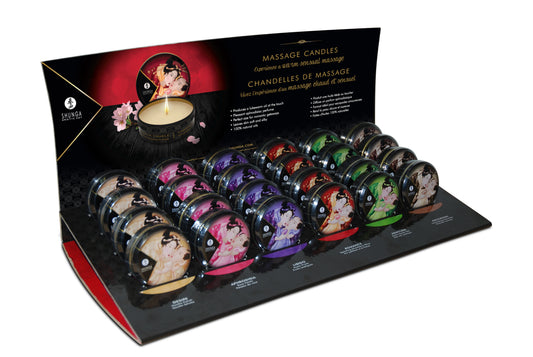 Présentoire mini bougies de massage 24 unités