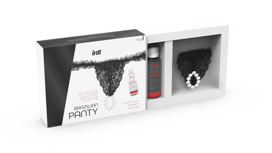 Black brazilian panty String et lubrifiant
