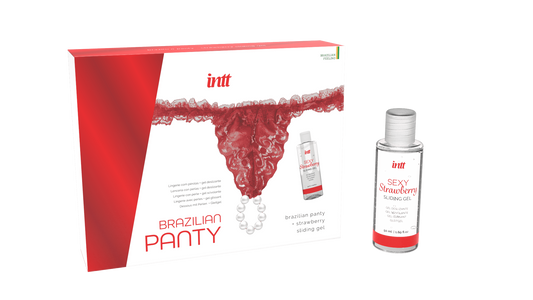 Red brazilian panty String et lubrifiant