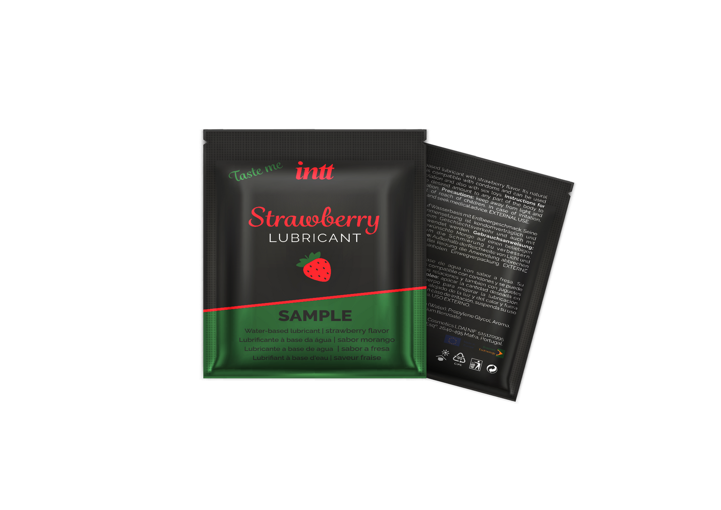 Echantillon Fraise lubricant Lubrifiant base eau 2ml