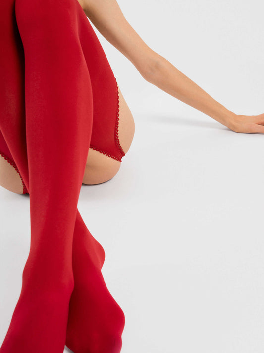 Diavola Bas jarretelles 60 DEN Rouge