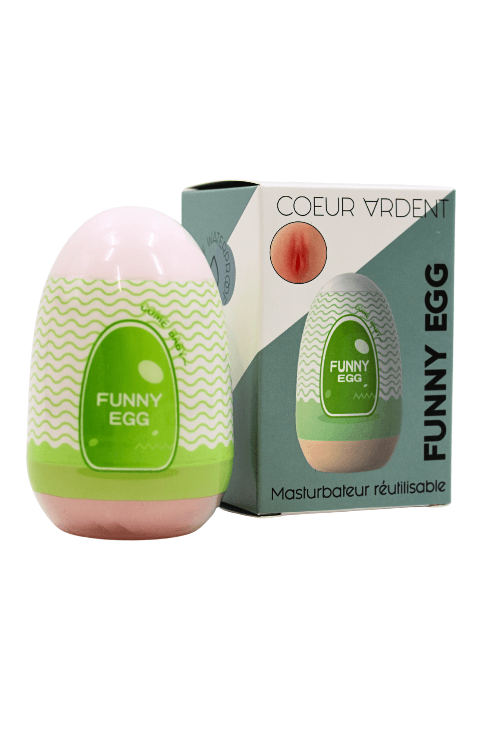 Gaine Masturbatrice Réutilisable FUNNY EGG Design Réaliste Vagin lèvres fines
