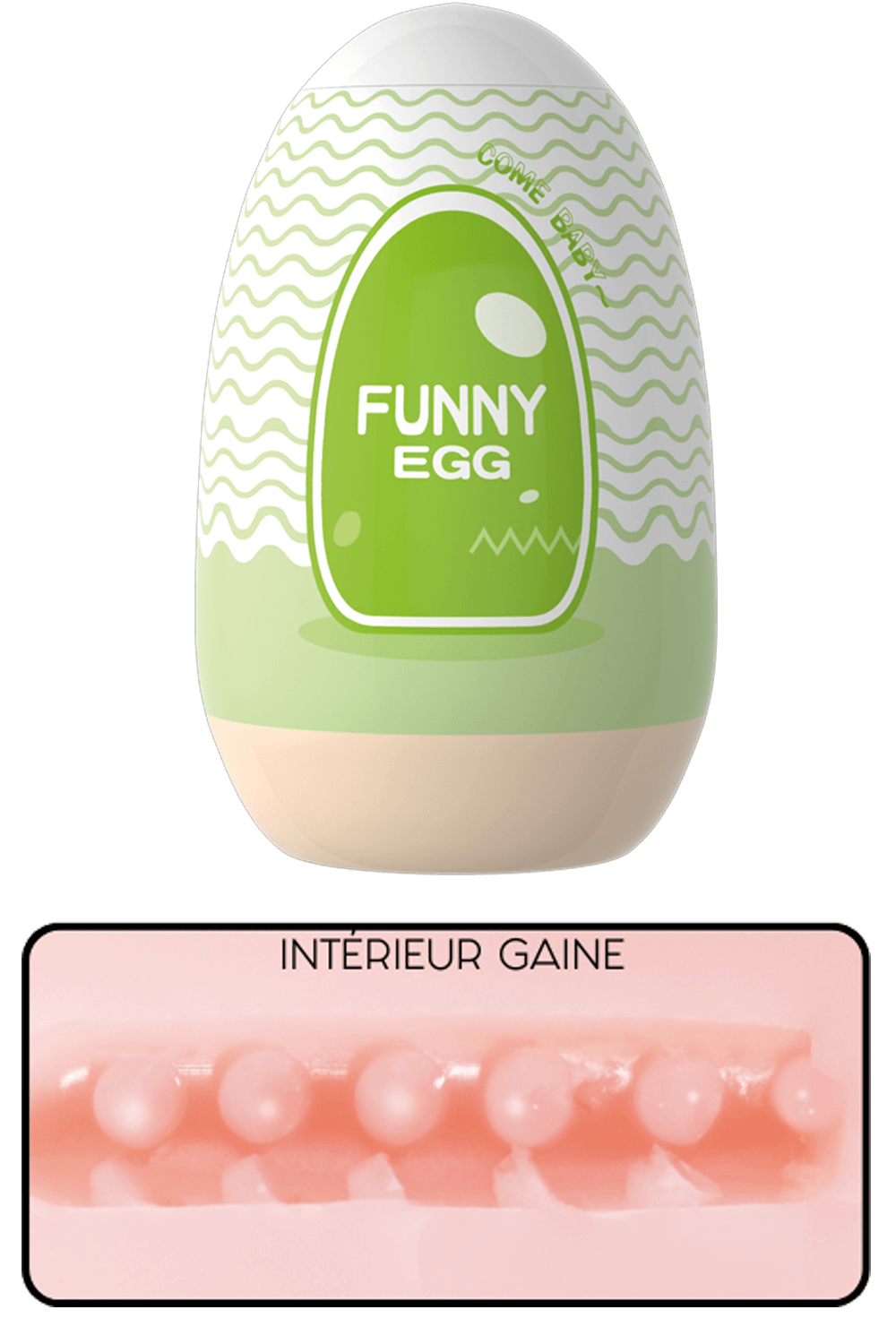 Gaine Masturbatrice Réutilisable FUNNY EGG Design Réaliste Vagin lèvres fines