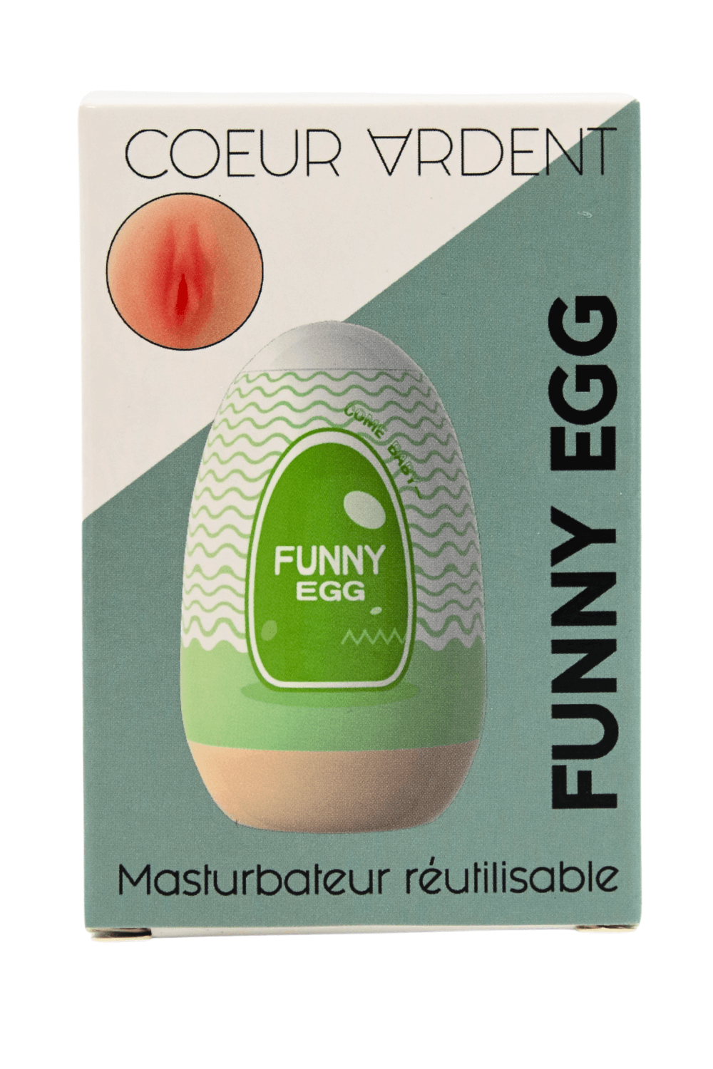 Gaine Masturbatrice Réutilisable FUNNY EGG Design Réaliste Vagin lèvres fines