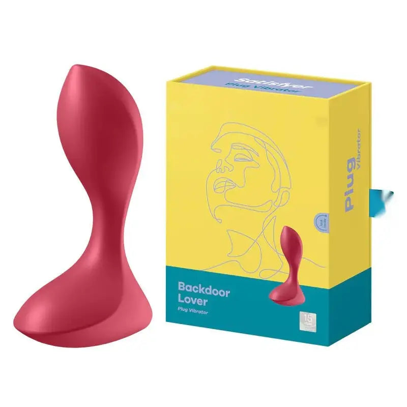 Plug anal rouge, incurvé et vibrant.