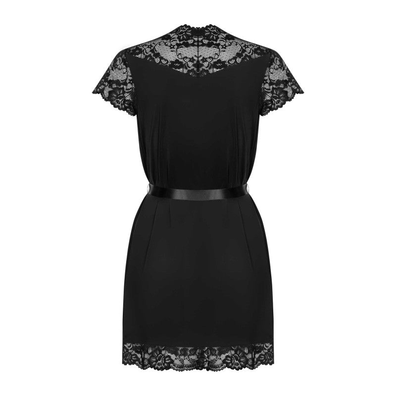 Peignoir dentelle noir femme LollyDoll vue dos