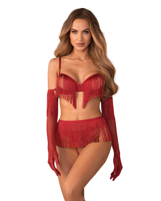 Rossay ensemble ouvert 4 pièces Rouge