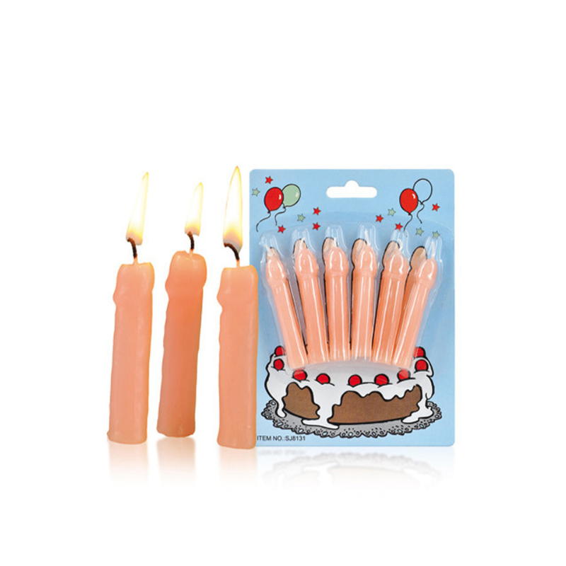 Lot de 6 bougies en forme de pénis parfait pour un anniversaire rigolo un EVJF ou EVJG 