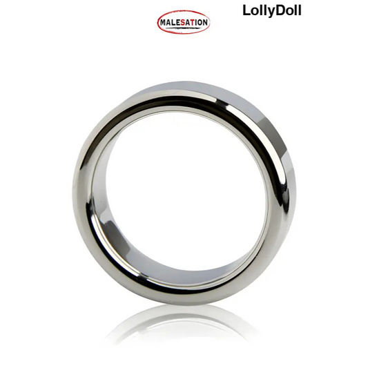 Cockring métallique professionnel de 3,8 cm de diamètre pour des sensations intenses. Gaine de disponible chez LollyDoll