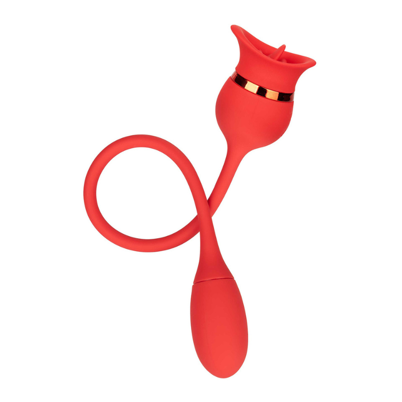 Double stimulateur French Kiss Casanova Calexotics avec langue vibrante et balle vibrante – sextoy double stimulation rechargeable USB