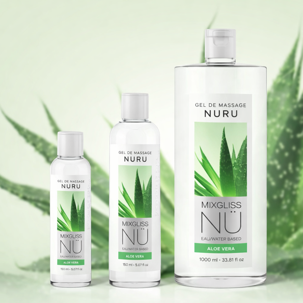 Gel massage nuru Mixgliss Aloe Vera NÜ corps à corps fabriqué France LollyDoll