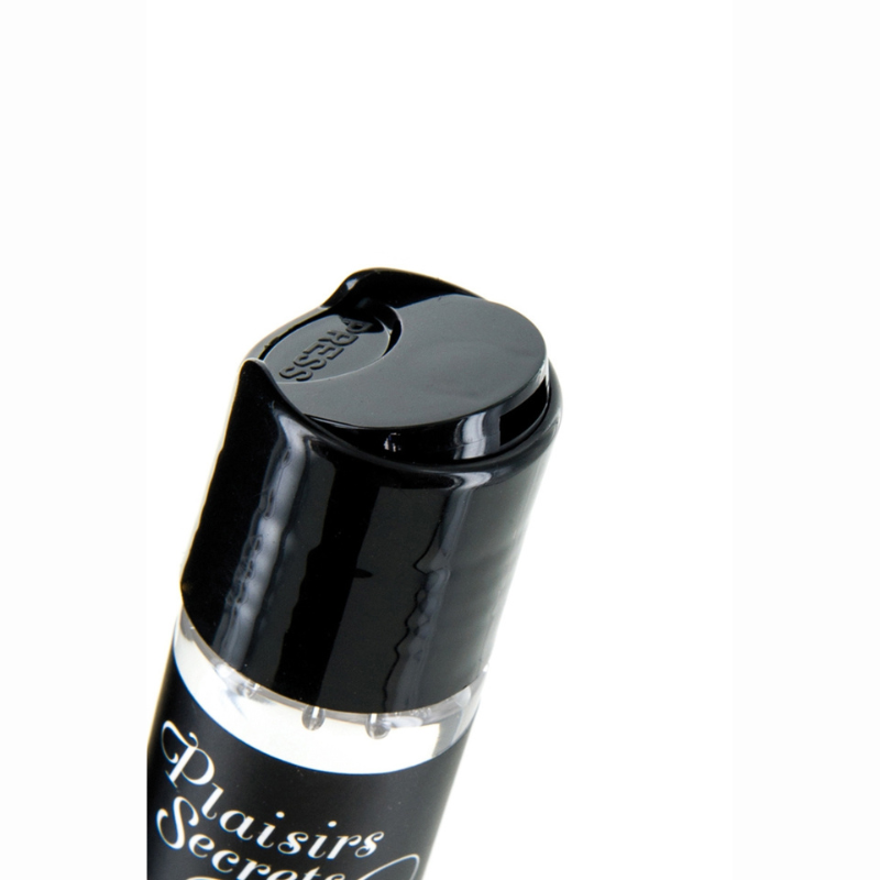 Huile massage gourmande Plaisirs Secrets chocolat fabriquée France boîte cylindrique