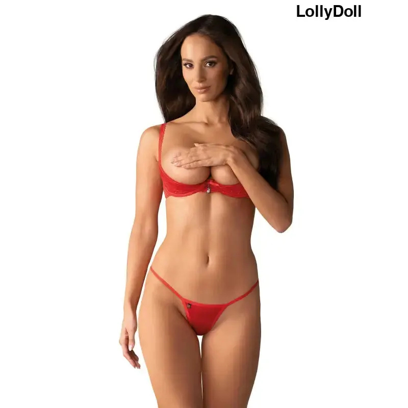 Lovica demi soutien-gorge sexy et provocant rouge Demi soutien-gorge pour pimenter vos soirées