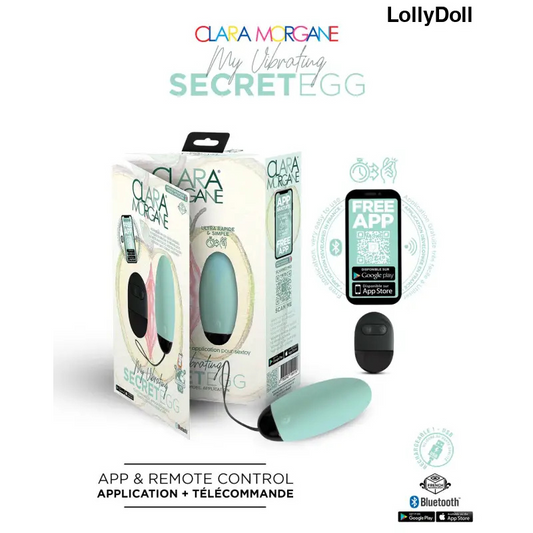 My vibrating secret egg - Bleu - Clara Morgane - Oeuf vibrant connecté pas cher disponible chez LollyDoll