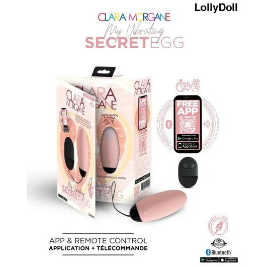 My vibrating secret egg - Rose - Clara Morgane - Oeuf vibrant connecté pas cher  disponible chez LollyDoll
