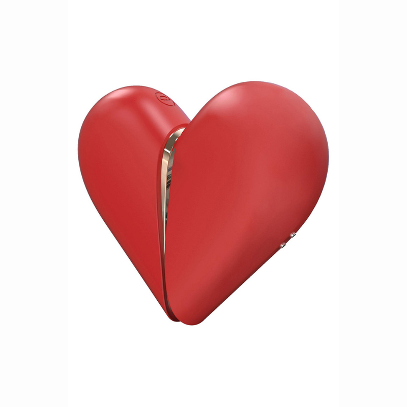 Stimulateur clitoris 2-en-1 Heartbreaker design cœur rouge or rose compact