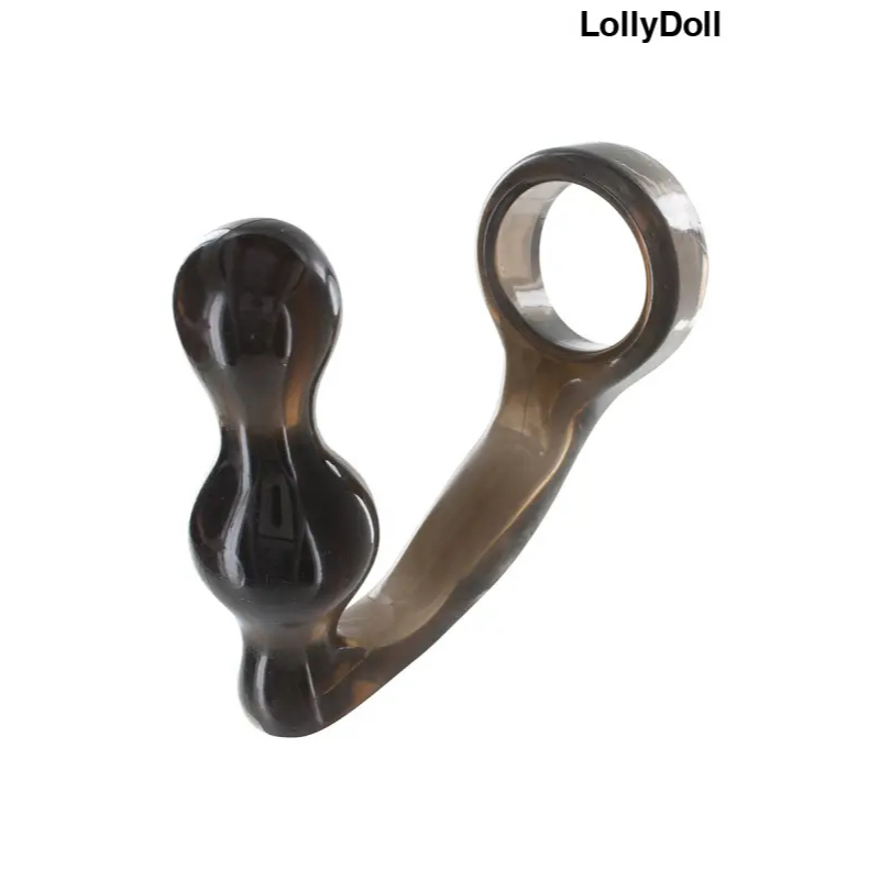 cockring et Plug anal en TPE gris sur LollyDoll
