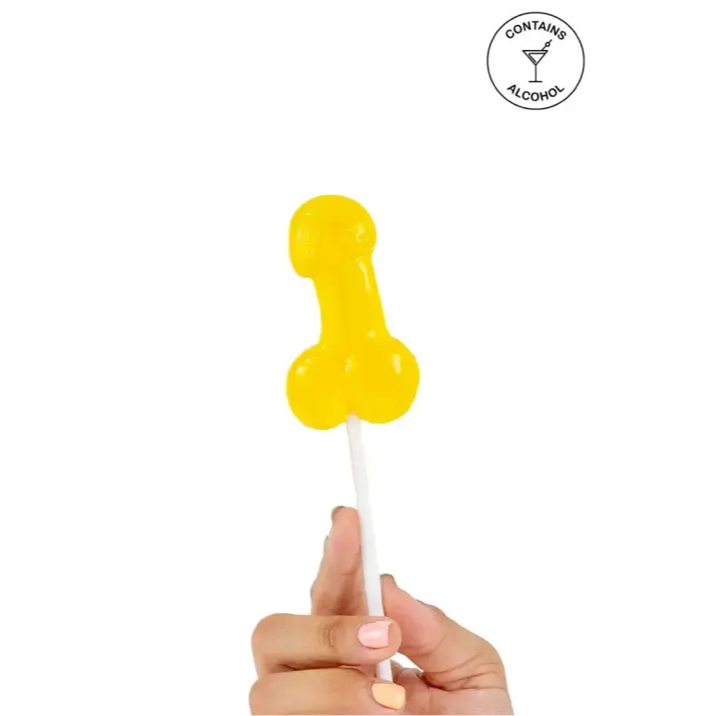 Sucette pénis alcoolisée goût pina colada, l’accessoire idéal pour soirées amusantes.