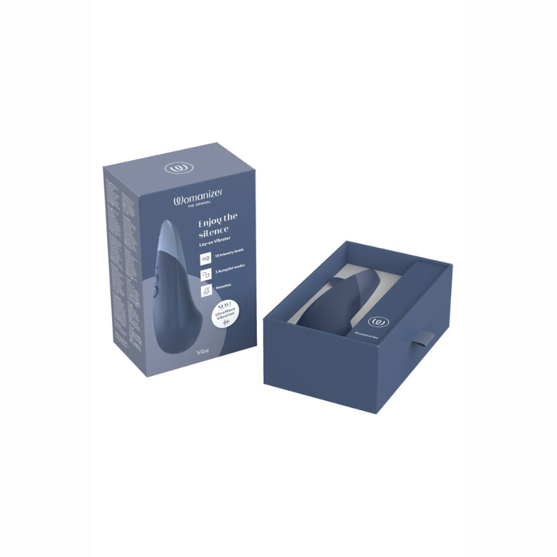 Vibromasseur Womanizer Vibe bleu 3 modes automatiques clitoris
