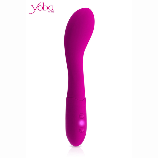 Vibromasseur point G Betty Yoba – forme incurvée tête arrondie en silicone premium rose
