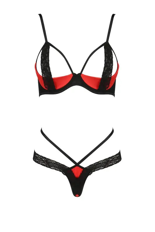 Ensemble coquin "bikini sexy femmina passion" : lingerie sexy 2 pièces, ouverte, string et disponible chez LollyDoll