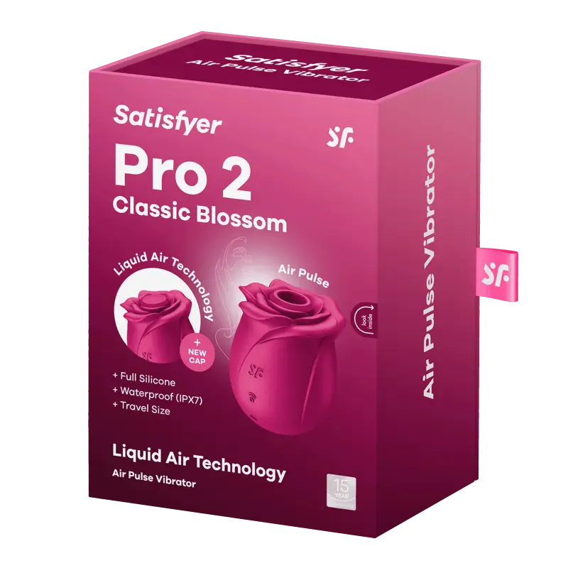 Vibromasseur clitoris Classic Blossom Pro 2 Satisfyer Rose:  dans son emballage  disponible chez LollyDoll