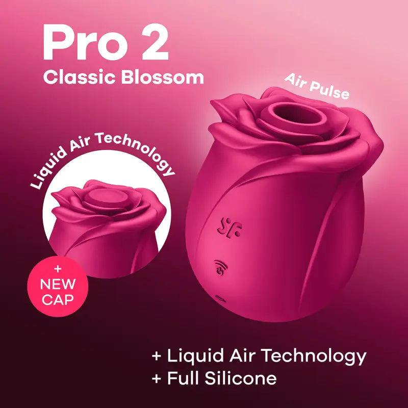Vibromasseur clitoris Classic Blossom Pro 2 Satisfyer Rose: en forme de rose dispo chez LollyDoll