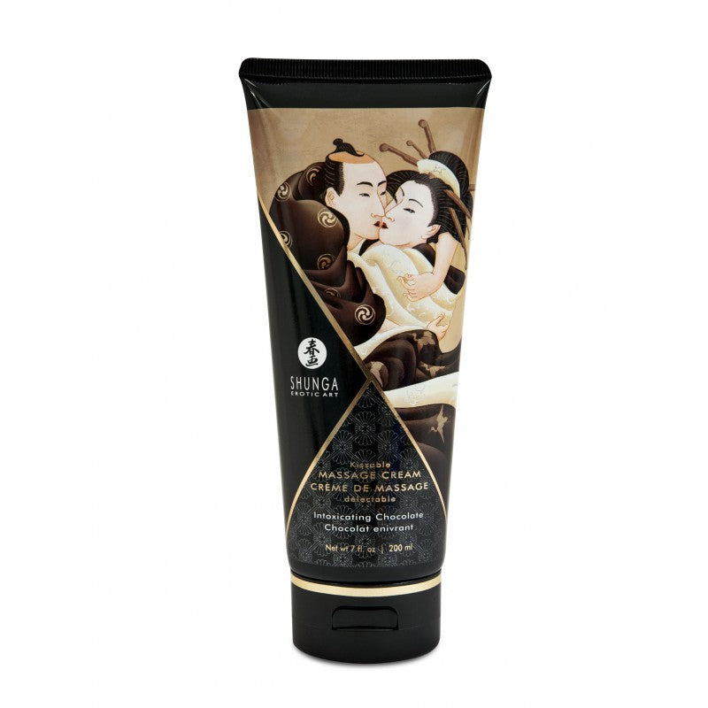 Crème massage comestible Shunga chocolat 200 ml tube chocolat enivrant LollyDoll