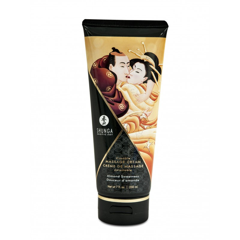 Crème massage comestible Shunga amande onctueuse hydratante sans paraben vegan