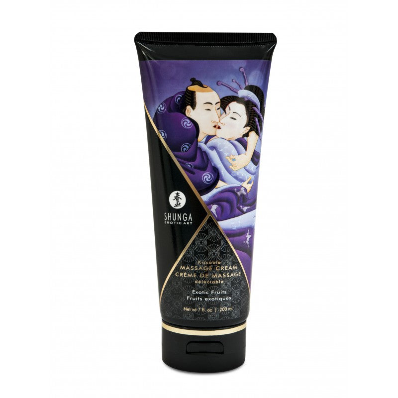 Crème massage comestible Shunga fruits exotiques 200 ml tube évasion tropicale LollyDoll