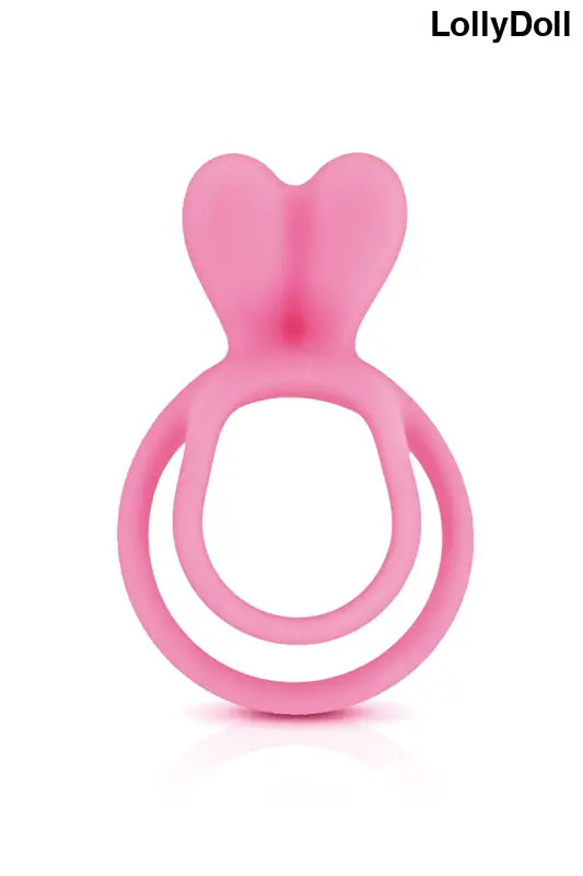 Double anneau en silicone rose avec languette pour clitoris Dispo chez LollyDoll