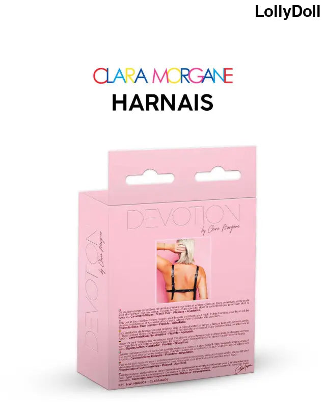 Le harnais Théia Clara Morgane en noir, un accessoire captivant conçu avec élégance et audace, ce harnais saura mettre en valeur votre allure avec style avec LollyDoll , dans son emballage