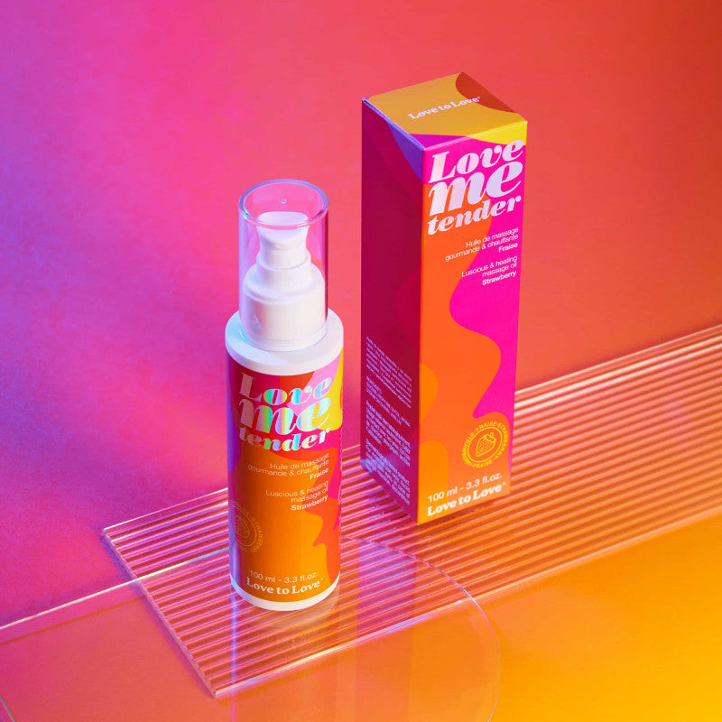 Huile massage chauffante Love to Love fraise effet chauffant souffle soyeuse