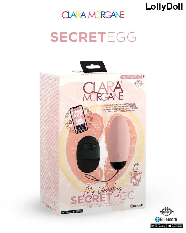My vibrating secret egg - Rose - Clara Morgane - Oeuf vibrant connecté au meilleur prix disponible chez LollyDoll
