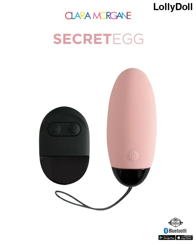 My vibrating secret egg - Rose - Clara Morgane - Oeuf vibrant connecté  disponible chez LollyDoll