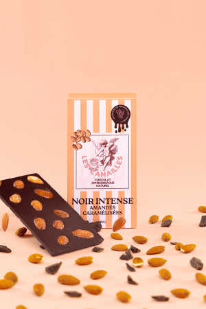 Chocolat noir amandes caramélisées Tablette 100g