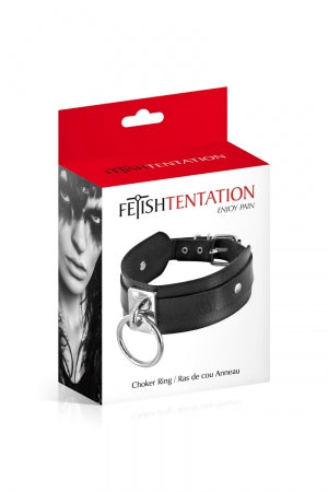 Collier BDSM large avec anneau