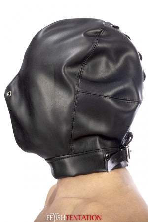 Cagoule BDSM fermée simili cuir