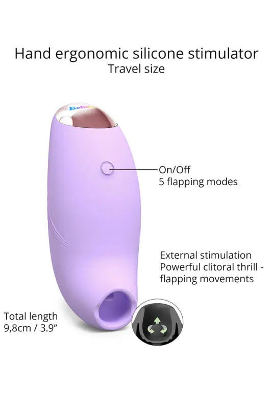 Stimulateur clitoridien en silicone violet.