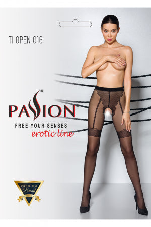 Collants ouverts 20 deniers noir ouverte
