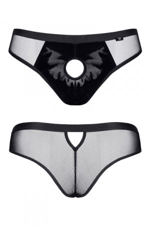 Slip type brésilien noir ouvert