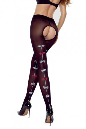 Collants ouverts 20 deniers -noir