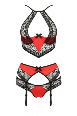 Ensemble à jarretelles Scarlet rouge Passion